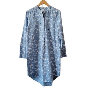 Draper James x Lands' End Blue Floral Long Sleeve Dress